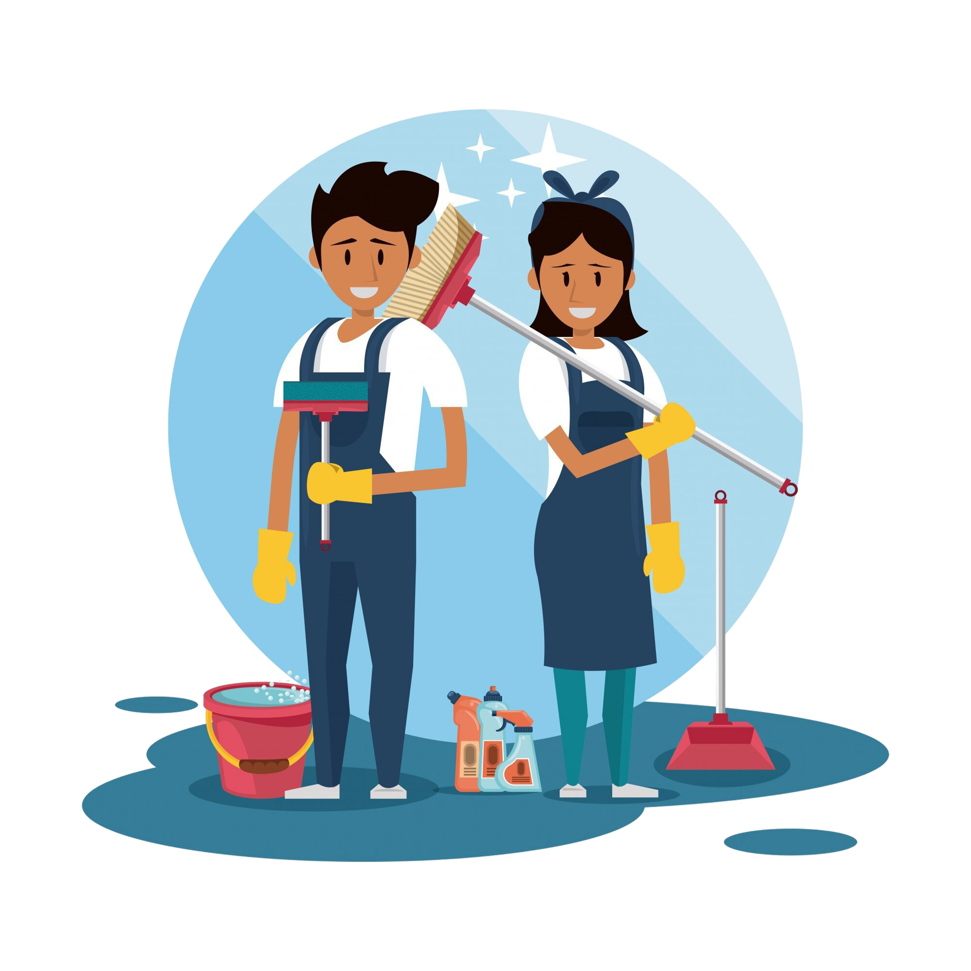 Illustration de services de nettoyage professionnel écologique